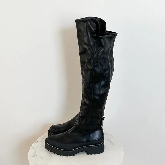 NEW Sam Edelman Lerue Lug Sole Faux Leather High Shaft Boot Size 8 - Picture 9 of 12